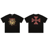 Askyurself T Shirt Sun Skull Cross Print Distressed VTG