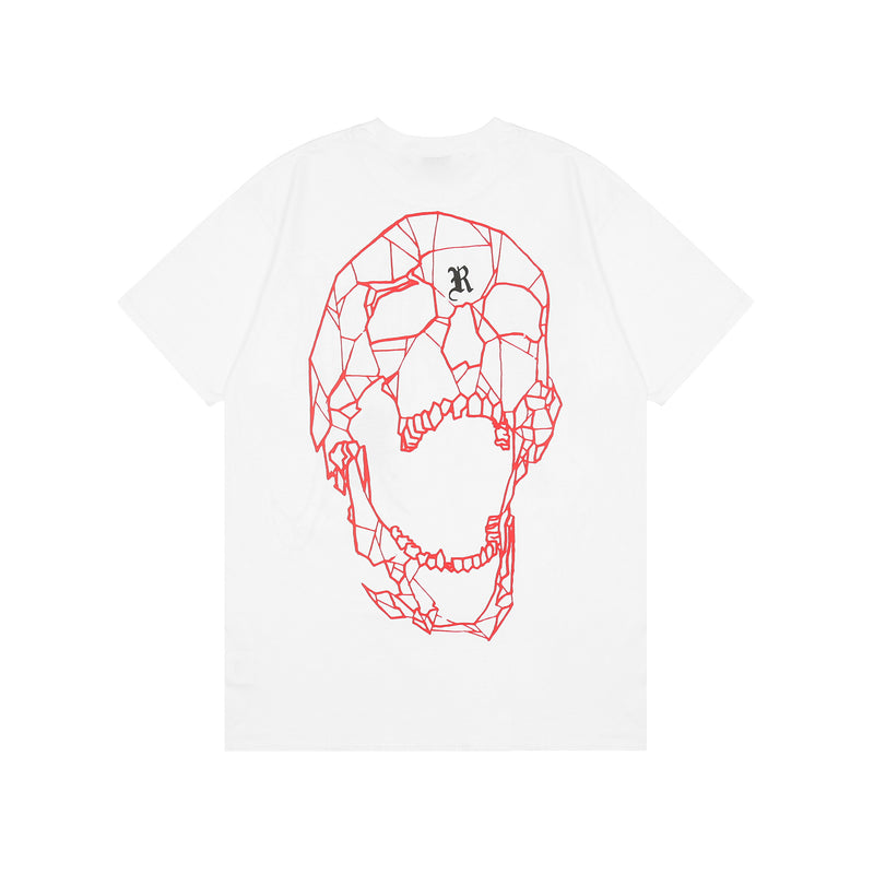 Skull T Shirt Letter Print Spider Web Skull Print Loose