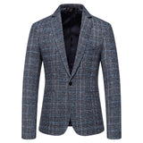 Men Prom Outfits Plaid Suit Business Casual Suit