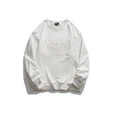 Man Fall Fall Letters Crew Neck Sweater Coat Solid Color Simple Pullover