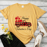Valentine's Day T Shirts Couples Autumn Cotton Pullover Short Sleeve T-shirt