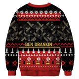 Men and Women Grinch Sweater Christmas Printed Crew Neck Sweatshirt Loose Couple