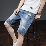 Men Jorts Leisure Ripped Denim Shorts Men Loose Casual Pants