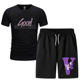 Vlone T Shirts & Shorts 2 Piece Set Short Sleeve T-Shirt Sports Summer