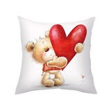 Valentine's Day Pillow Covers 4 Piece Random Styles Together, Printed Couple Love Love Heart Flowers Back Cushion