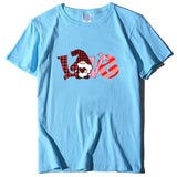 Valentine's Day T Shirt Short-Sleeved T-shirt Men's and Women's Love Printed round Neck Spring and Summer