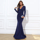 Skin Tight Long Dresses Autumn and Winter French Retro Evening Dress