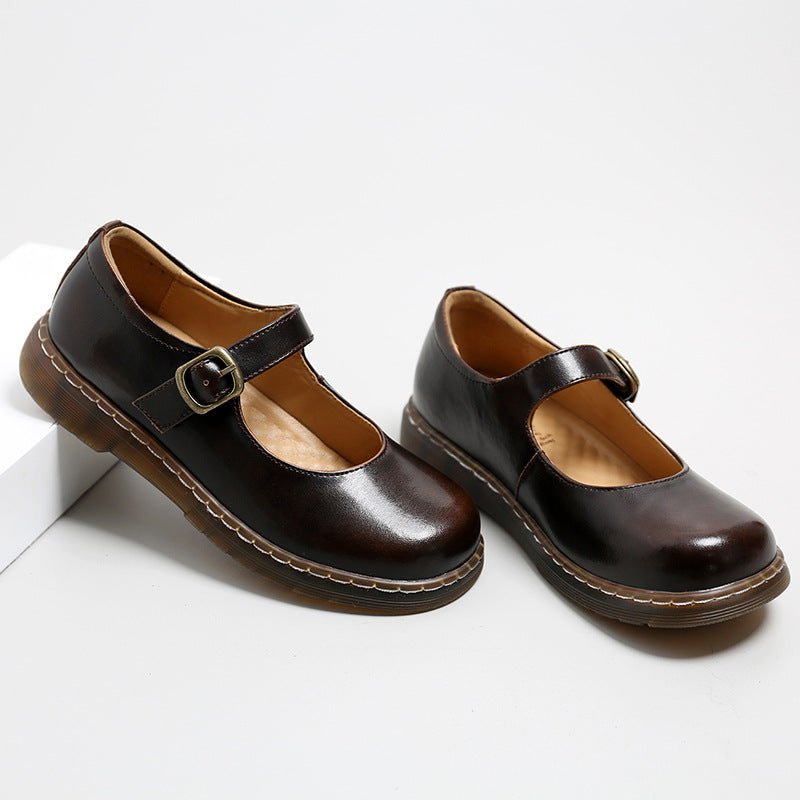 Mary Jane Shoes Women'S Summer Retro Buckle Mary Jane Shoes
