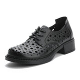 Highway Flat Sandals Summer Hollowed Toe Box Hole Shoes Chunky Heel Sandals