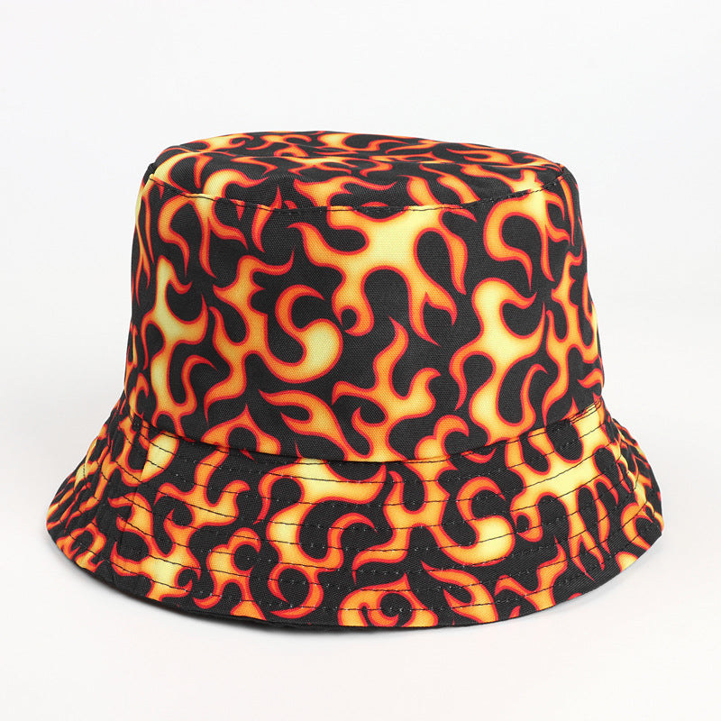 Bucket Hat Fishing Cap Cotton Print Fisherman Hat Vintage Printing Men and Women Outdoor