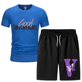 Vlone T Shirts & Shorts 2 Piece Set Short Sleeve T-Shirt Sports Summer