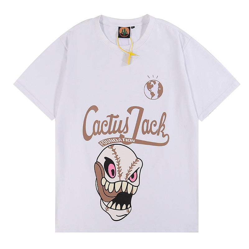 Skull Apparel Skull Print Casual round Neck Short Sleeves