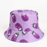 Bucket Hat Fishing Cap Cotton Print Fisherman Hat Cartoon Bucket Hat Female Printing Leaves Sunshade Sun Protection Hat