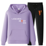 Vlone Hoodie & Pants 2 Piece Set Printing Sweatshirt And Sweatpants Fall Winter Hooded