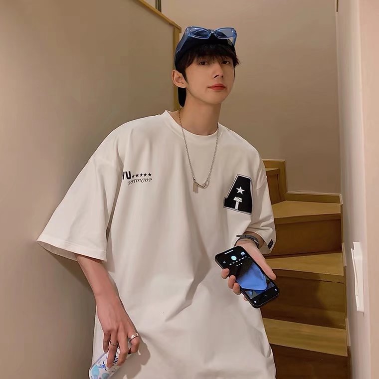 Men T-Shirts Printed Loose Half Sleeve