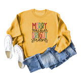 Merry and Bright Sweatshirts Merry Teacher Bright Casual round Neck Sweater