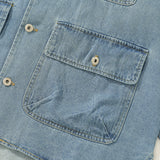 Men Denim Jackets Solid Color Multi-Pocket Lapel Denim Jacket Vintage