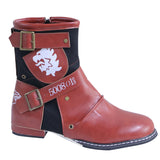 Yellowstone Cowboy Boots Autumn And Winter Vintage Metal Buckle Side Zipper Men'S Large Size Leather Boots