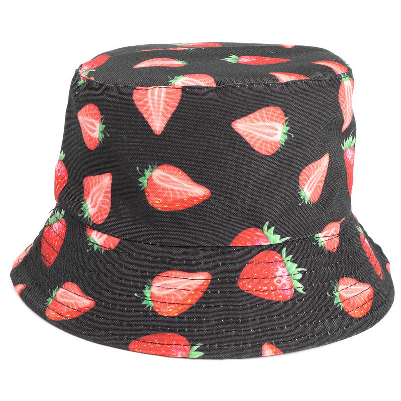 Bucket Hat Fishing Cap Cotton Print Fisherman Hat Printing Double-Sided Bucket Hat Casual Fashion Sun Hat