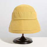 Women Bucket Hat Fisherman Cover Face Solid Color Wide Brim Bucket