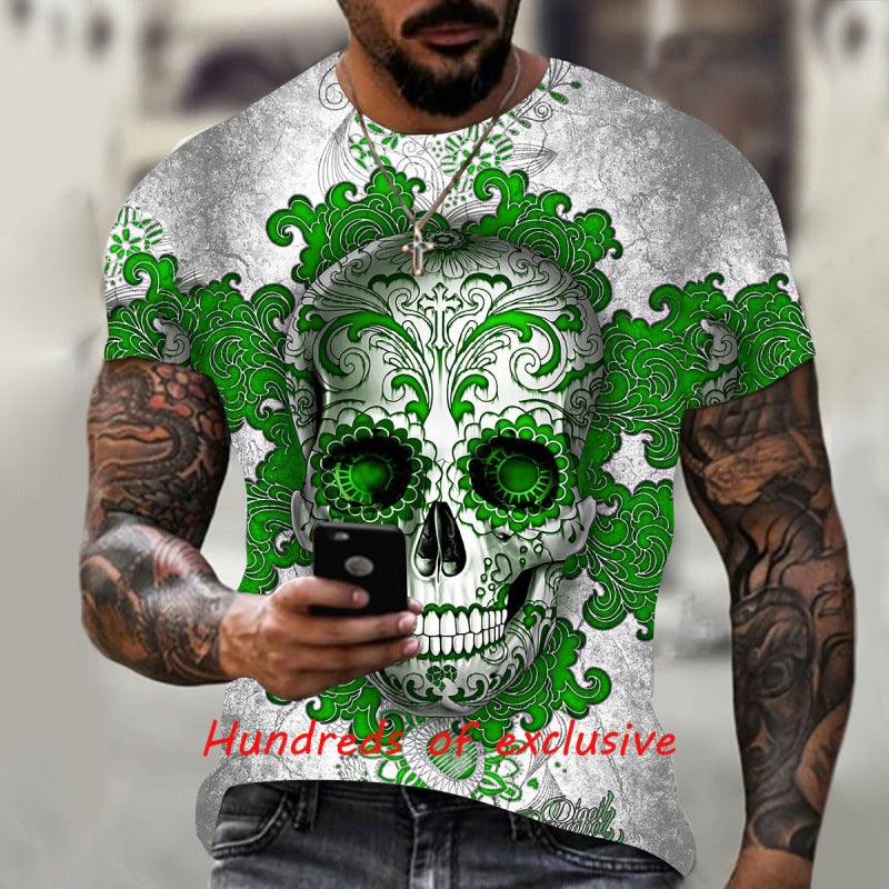 Skull T Shirt Summer Hot Men's 3D Skull Printed T-shirt