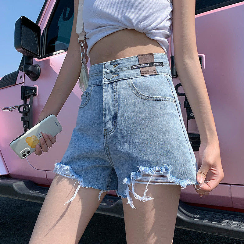 High Waisted Shorts High Waist Denim Shorts Women's Summer Ultra Short Ripped Hot Pants