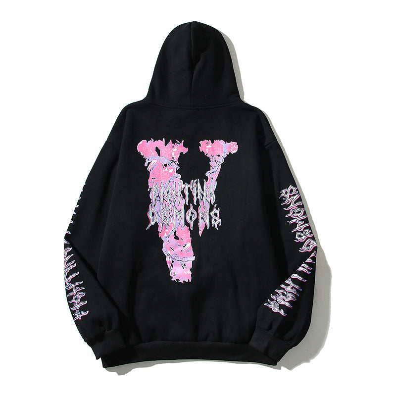 Kanye West Sunday Service Hoodie Pink Letters Printed Couple Hooded Pullover