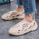 Mens Slide Summer Hollow Out Shoes Male Couple Yezy Roman Sandals Women'S Beach Shoes