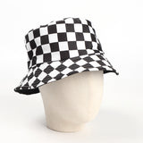 Bucket Hat Fishing Cap Cotton Print Fisherman Hat Plaid Printed Pattern Fashion Sun Hat for Men and Women