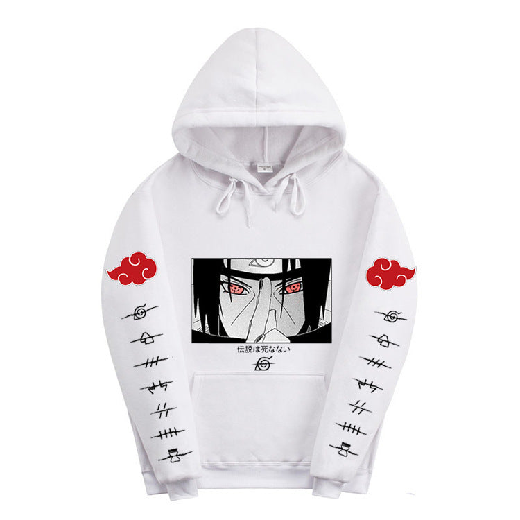 Anime Hoddies Sasuke Uchiha Blood Wheel Eye Print Sweater Top