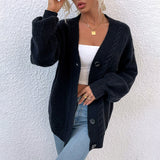 Women's Cardigan Knit Sweater Autumn and Winter Knitted Cardigan Twist Sweater Women's Coat