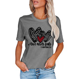 Valentine's Day T Shirts Couples Summer Women's round Neck Short Sleeve T-shirt Women's Printed Top