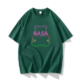 Nasa T Shirt Short Sleeve Men'S Summer Loose Top Versatile Couple Wear Half Sleeve