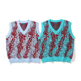 Men Sweater Vest Men's Loose V-neck Sleeveless Sweater Coat