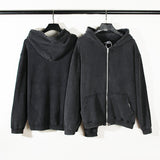 Cardigan Baseball Jacket Autumn and Winter Rep Vintage Zipper Hooded Sweater Terry Coat