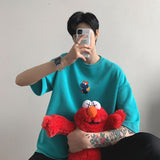 Men T-Shirts Half Sleeve Loose round Neck Print