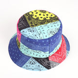 Bucket Hat Fishing Cap Cotton Print Fisherman Hat Vintage Printing Men and Women Outdoor