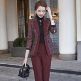 Interview Suit Women's Plaid Suit Women's Jacket Spring/Autumn Fashion