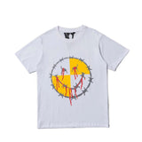 Vlone T Shirt Spring And Summer Men'S Shirt Special Multicolor Letter Circle Short Sleeve