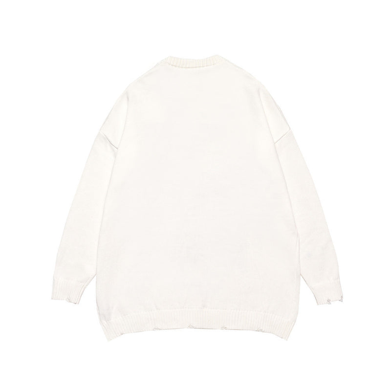 Men Sweater Cartoon Devil Print Knitwear Men's Pullover