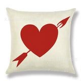 Valentine's Day Pillow Covers 4 Piece Random Styles Together, Home Decoration Red Letter Office Waist Cushion Cover