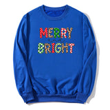 Merry and Bright Sweatshirts Christmas Leopard Print Merry and Bright Printed Crew Neck Sweatshirt