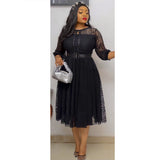 African Dashiki Dress Women's Summer Slim-Fit Midi Dress