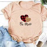 Valentine's Day T Shirts Couples Leopard Plaid Love Women's T-shirt Loose T-shirt