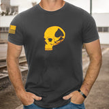 Man T Shirt Spring and Autumn Thin Printing Youth Casual Cotton Loose Gray Bottoming Shirt