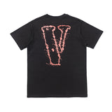 Vlone T Shirt Large V Printed Short-Sleeved T-Shirt Hip Hop Ji