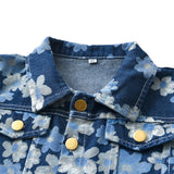 Children Jean Jackets Spring Flower Denim Jacket Two-Piece Set