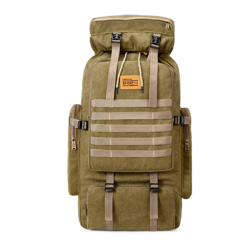 Hiking Backpacks Large Capacity 80 L Canvas Drawstring Bundle Backpack