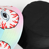 Bucket Hat Fishing Cap Cotton Print Fisherman Hat Cartoon Bucket Hat Female Printing Sun Hat Tide