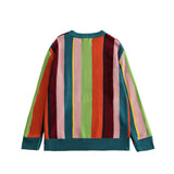 Men Sweater Vertical Striped Sweater Men's round Neck Sweater Trendy Pullover